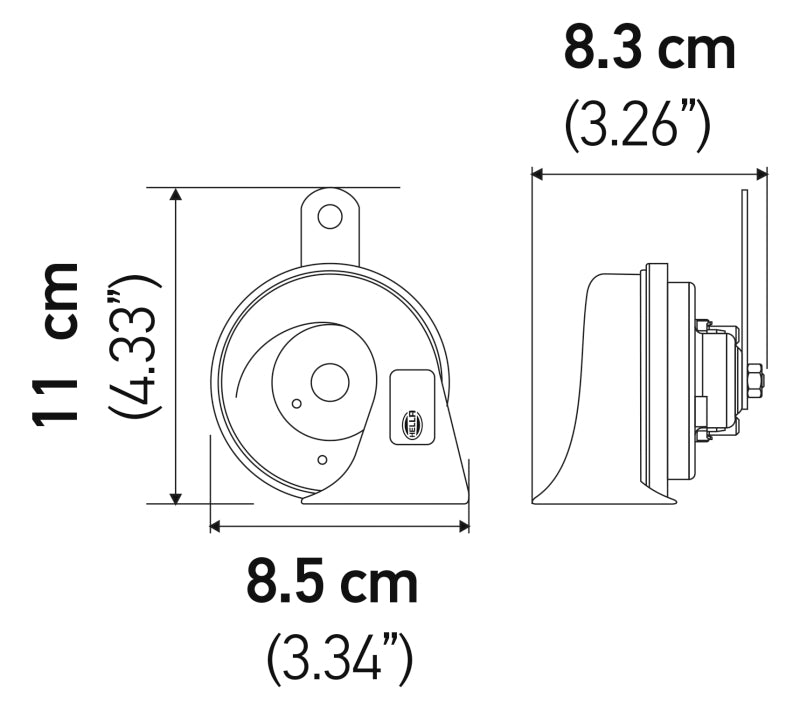 Hella 7424801 - Twin Trumpet Horn Kit 12V 400/500Hz (007424804 = 00)