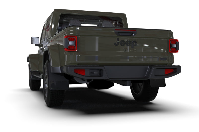 Rally Armor MF104-BLK-GRY FITS: FITS 19-23 Jeep JT Gladiator Mojave/Rubicon Black Mud Flap w/ Grey Logo