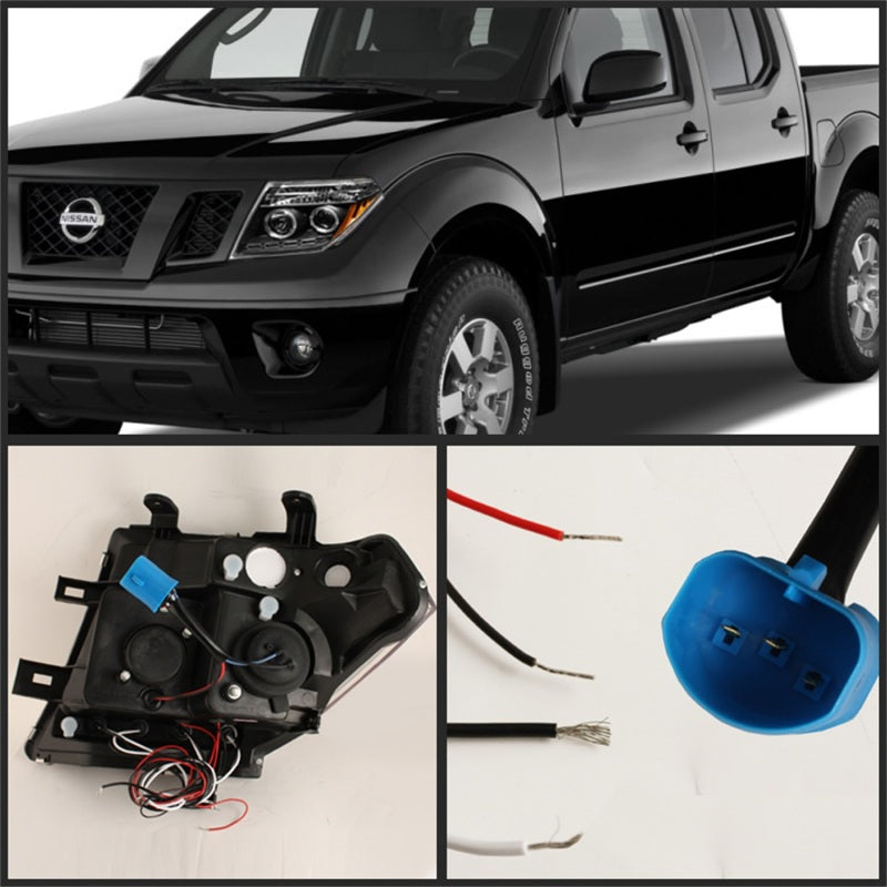SPYDER 5011527 - Spyder Nissan Frontier 05-08 Projector Headlights LED Halo LED Blk PRO-YD-NF05-HL-BK