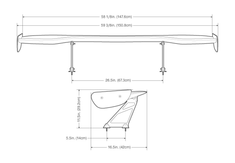 Seibon GTWING-1 - Universal GT Style Carbon Fiber Rear Spoiler