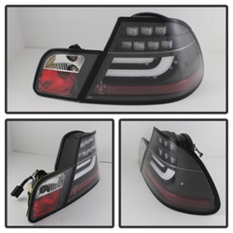 SPYDER 5076564 - Spyder 04-06 BMW E46 2Dr (Coupe ONLY No Conv.) Lgtbar Styl LED Tail Lghts Blk ALT-YD-BE4604-LBLED-BK