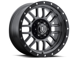 ICON 1217858347GM - Alpha 17x8.5 6x5.5 0mm Offset 4.75in BS 106.1mm Bore Gun Metal Wheel