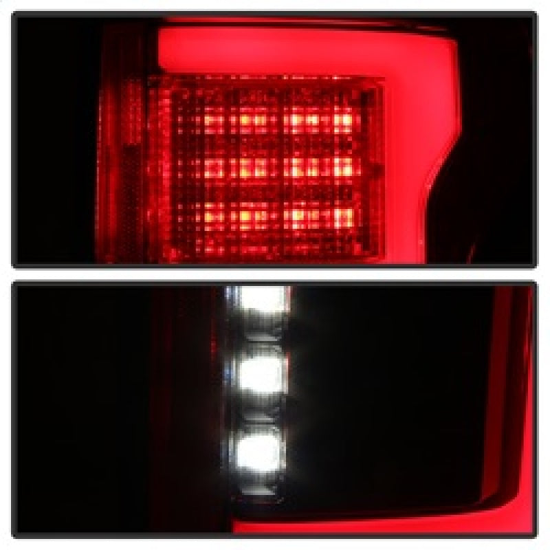 SPYDER 5085320 - Spyder 15-18 Ford F-150 LED Tail Lights (w/Blind Spot)Red Clear (ALT-YD-FF15015BS-LBLED-RC)