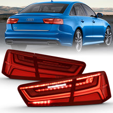 Load image into Gallery viewer, ANZO 321353 -  FITS: 2012-2018 Audi A6 LED Taillight Black Housing Red/Clear Lens 4 pcs (Sequential Signal)