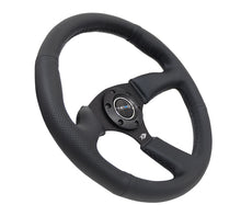 Load image into Gallery viewer, NRG RST-023MB-R - Reinforced Steering Wheel (350mm / 2.5in. Deep) Blk Leather Comfort Grip w/5mm Matte Blk Spokes