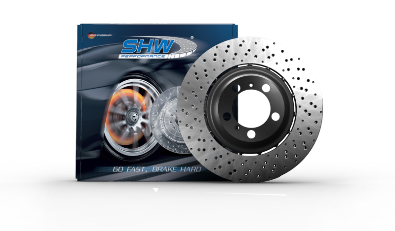 SHW Performance PFR49902 -  -SHW 18-19 Porsche 911 Carrera 4 GTS 3.0L w/o Ceramic Brake Right Frt Drilled-Dimpled LW Brake Rotor
