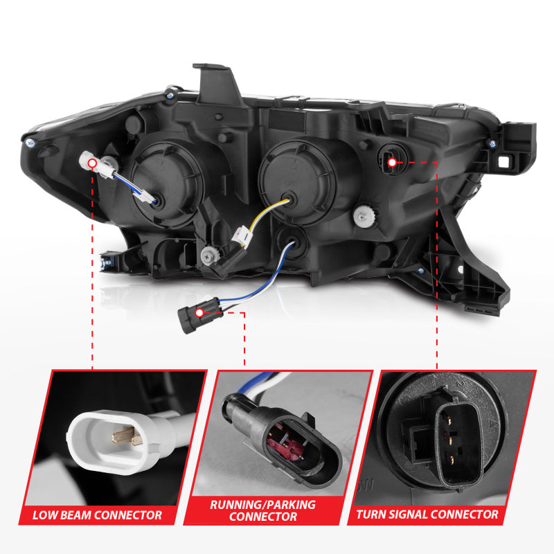 ANZO 111562 FITS 16-22 Toyota Tacoma SR/SR5 ONLY Full LED Proj Headlights w/Light Bar Seq. Blk w/Initiation Lgt