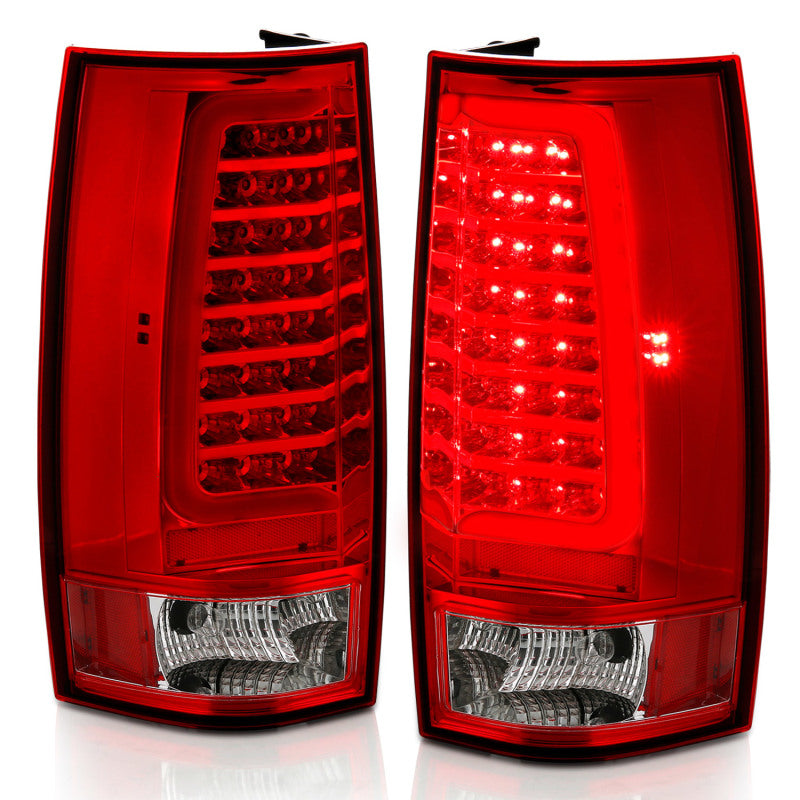 ANZO 311323 FITS 2007-2014 Chevy Tahoe LED Taillight Plank Style Chrome With Red/Clear Lens