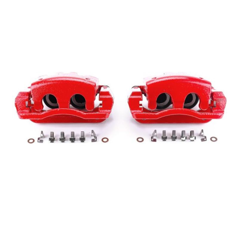 Power Stop 05-07 Ford F-250 Super Duty Rear Red Calipers w/Brackets - Pair - free shipping - Fastmodz