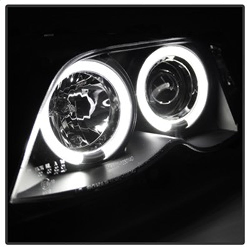 SPYDER 5042415 - Spyder BMW E46 3-Series 02-05 4DR Projector Headlights 1PC LED Halo Blk PRO-YD-BMWE4602-4D-AM-BK