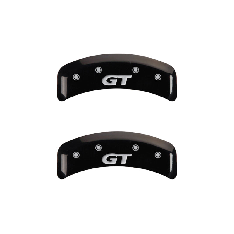 MGP 10095SMG1BK FITS 4 Caliper Covers Engraved Front Mustang Engraved Rear SN95/GT Black finish silver ch