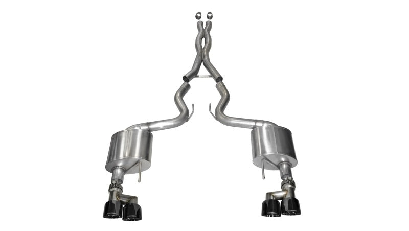 CORSA Performance 14335BLK FITS Corsa 15-16 Ford Mustang GT 5.0 3in Cat Back Exhaust Black Quad Tips (Xtreme)