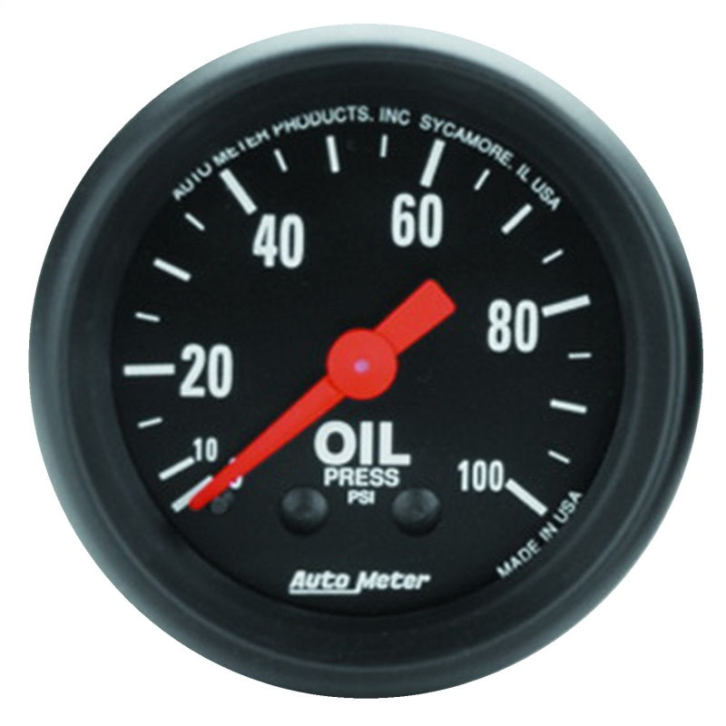 AutoMeter 2604 - Autometer Z Series 52mm 0-100 PSI Mechanical Oil Pressure Gauge