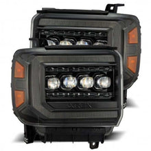 Load image into Gallery viewer, AlphaRex 880616 - 14-18 GMC Sierra NOVA LED Proj Headlights Plnk Style Alpha Blk w/Activ Light/Seq Signal/DRL