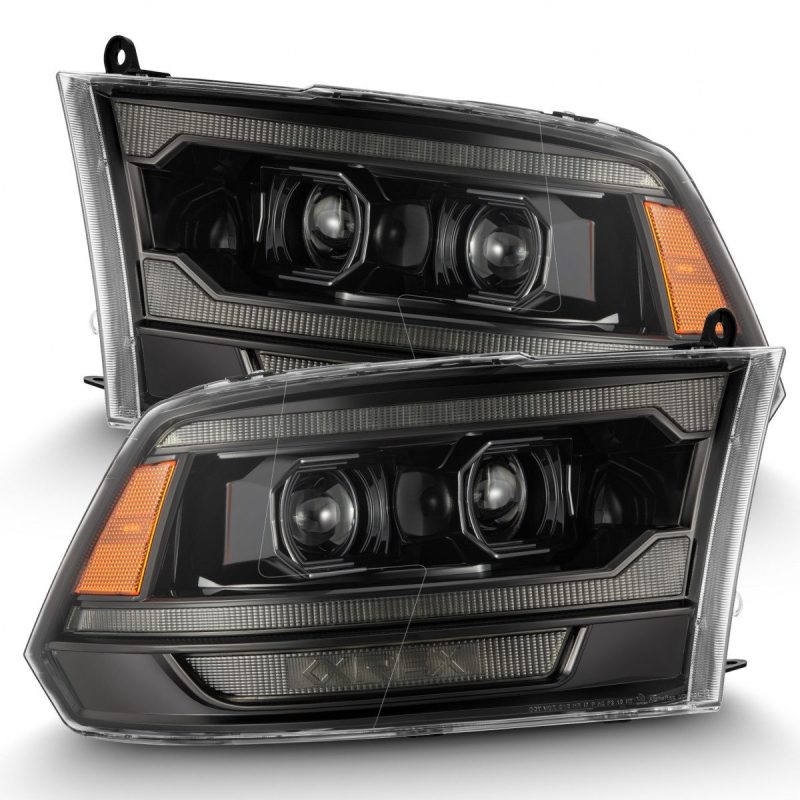 AlphaRex 880560 FITS 09-18 Ram 2500 LUXX LED Proj Headlight Plank Style Alpha Blk w/Activ Light/Seq Signal/DRL