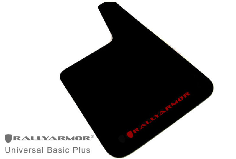 Rally Armor MF20-BAS-RD FITS: Universal Fitment Longer (no hardware) Basic Plus Black Mud Flap w/ Red Logo