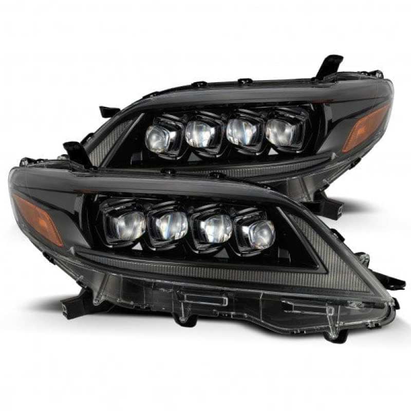 AlphaRex 880767 FITS 11-21 Toyota Sienna LUXX LED Proj Headlights Plank Style Alpha Black w/Seq Signal/DRL