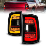 ANZO 311472 FITS 311472 FITS 09-18 Dodge Ram 1500 Sequential LED Taillights Smoke Black w/Switchback Amber Signal