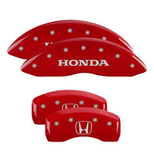 Load image into Gallery viewer, MGP 20219SHOHRD - 4 Caliper Covers Engraved Front Honda Engraved Rear H Logo Red finish silver ch