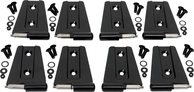 Kentrol 50576 FITS 07-18 Jeep Wrangler JK Door Hinge Set 8 Pieces 4 DoorPowdercoat Black