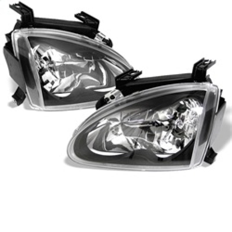 SPYDER 5012586 - Spyder Honda Del Sol 93-97 Crystal Headlights Black HD-YD-HD93-BK