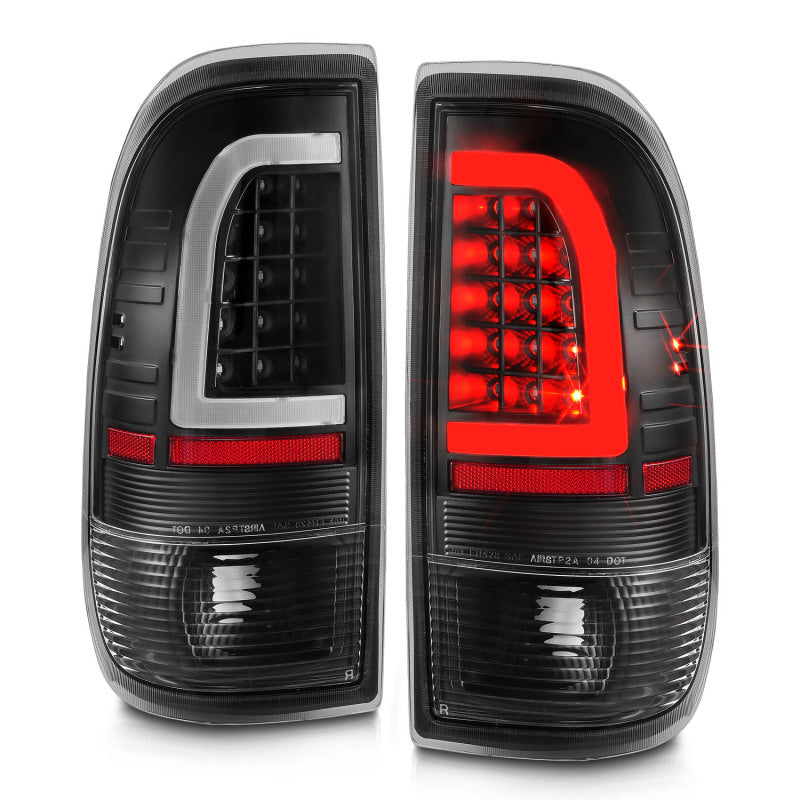 ANZO 311377 FITS 1997-2003 Ford F-150 LED Tail Lights w/ Light Bar Black Housing Clear Lens