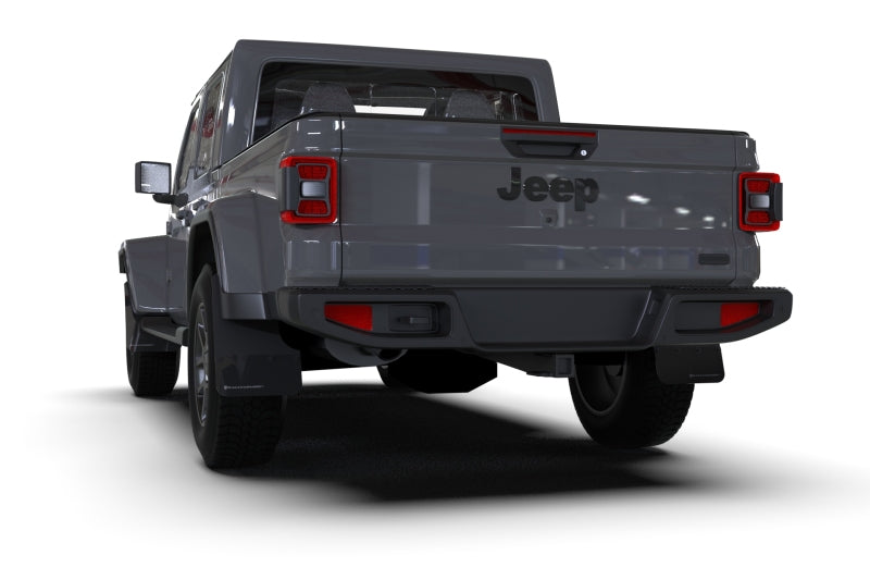 Rally Armor MF104-BLK-GRY FITS: FITS 19-23 Jeep JT Gladiator Mojave/Rubicon Black Mud Flap w/ Grey Logo