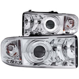 ANZO 111195 FITS: 1994-2001 Dodge Ram Projector Headlights w/ Halo Chrome