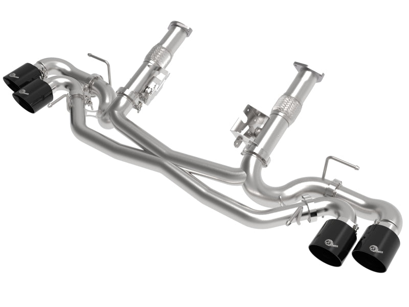 aFe 49-34127NM-B FITS MACH Force-Xp 3in to 2-1/2in 304SS Cat-Back (No Muff.) 2020 Chevy Corvette (C8) 6.2L - Black Tip