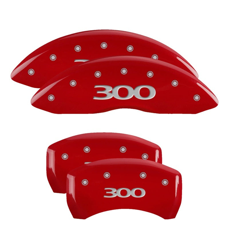 MGP 32016S300RD - 4 Caliper Covers Engraved Front & Rear 300 Red finish silver ch