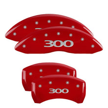 Load image into Gallery viewer, MGP 32016S300RD - 4 Caliper Covers Engraved Front &amp; Rear 300 Red finish silver ch