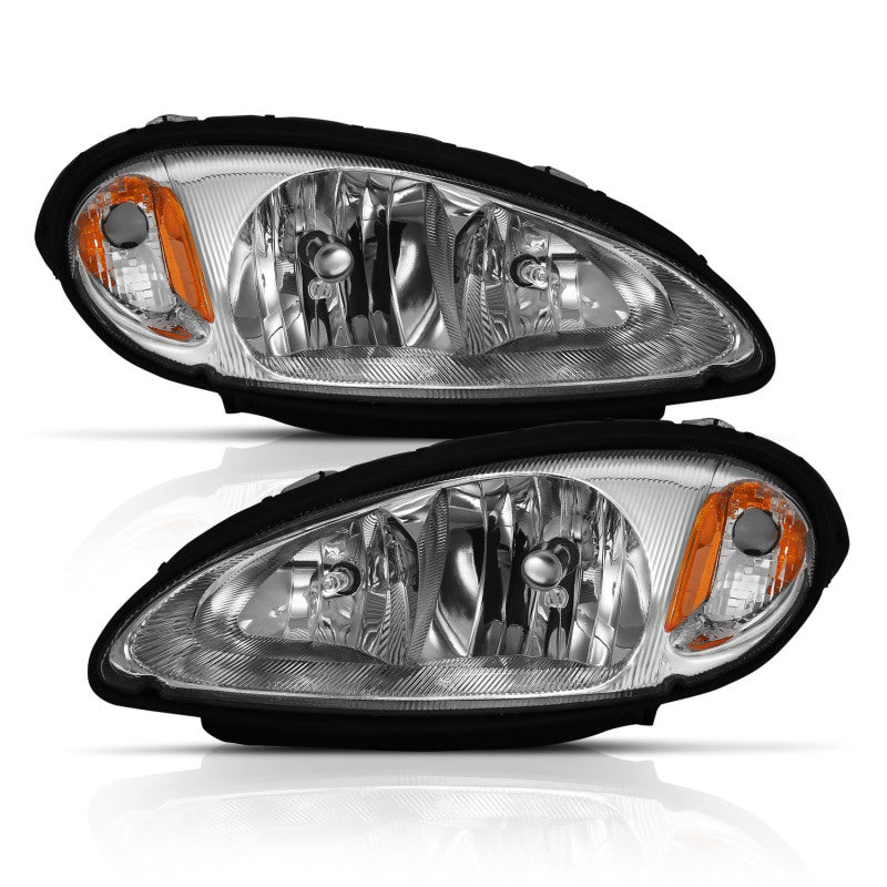 ANZO 111472 -  FITS: 2001-2005 Chrysler Pt Cruiser Crystal Headlight Chrome Amber (OE)