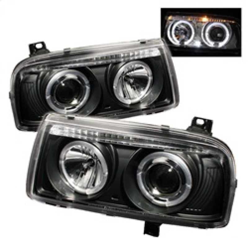 SPYDER 5012197 - Spyder Volkswagen Jetta III 93-98 Projector Headlights LED Halo Blk High H1 Low H1 PRO-YD-VJ93-HL-BK