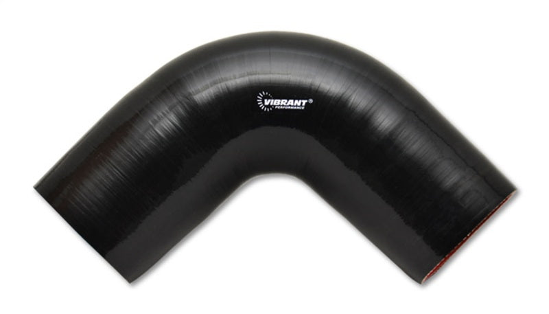 Vibrant 2745 FITS 4 Ply Reinforced Silicone Elbow Connector - 3.5in I.D. - 90 deg. Elbow (BLACK)