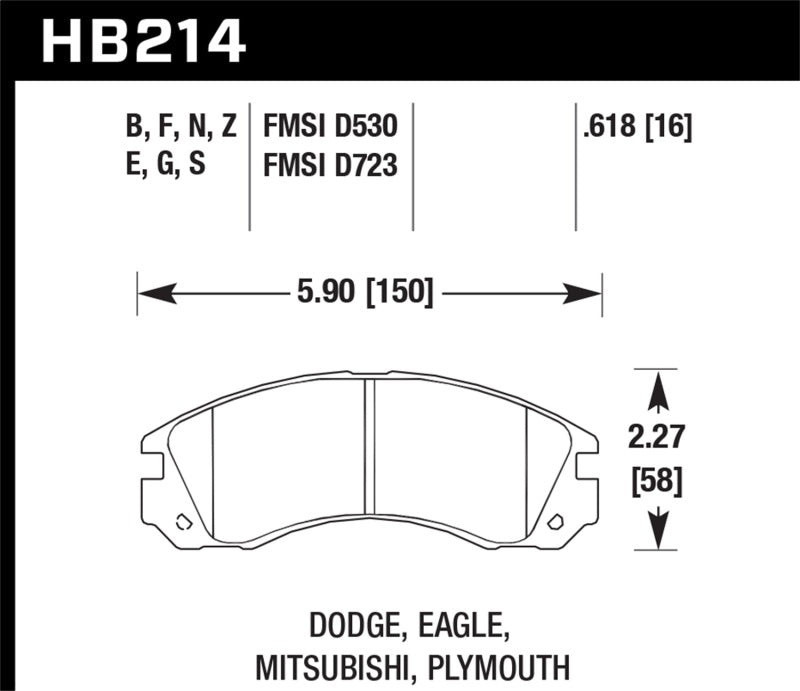 Hawk Mitsubishi Eclipse GT HP+ Street Front Brake Pads - free shipping - Fastmodz