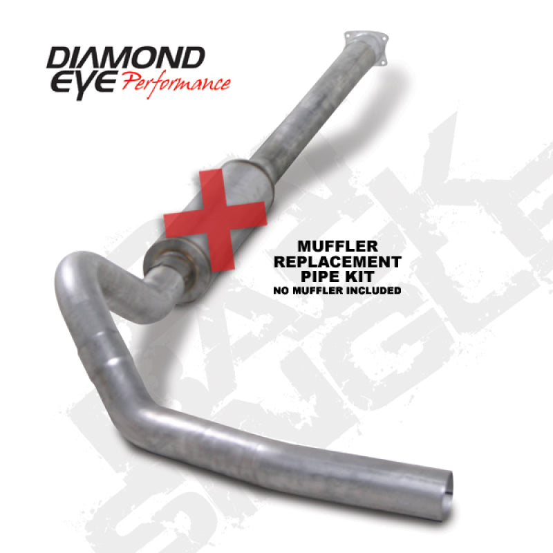 Diamond Eye Performance K4110A-RP - Diamond Eye KIT 4in CB MFLR RPLCMENT PIPE SGL AL: 01-05 CHEVY/GMC 6.6L 2500/3500