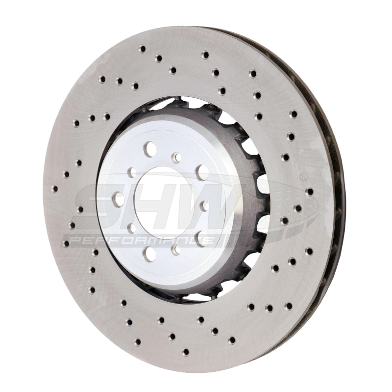 SHW Performance BFR44810 -  -SHW 15-18 BMW M3 3.0L Right Front Cross-Drilled Lightweight Brake Rotor