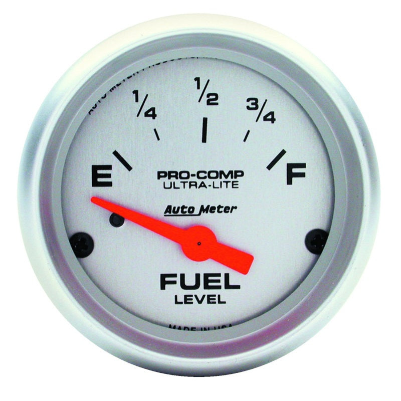AutoMeter 4319 - Autometer Ultra-Lite 52mm 73 OHMS Empty/10 OHMS Full Short Sweep Electronic Fuel Level Gauge
