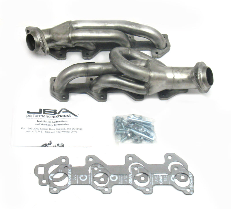 JBA 1949S-2 - 04-07 Dodge Dakota 4.7L PowerTech 1-1/2in Primary Raw 409SS Cat4Ward Header