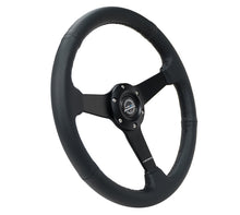 Load image into Gallery viewer, NRG RST-037MB-PR - Sport Steering Wheel (350mm / 1.5in Deep) Black Leather Black Stitch w/Matte Black Solid Spokes