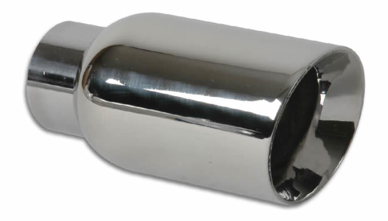 Vibrant 1207 FITS 4in Round SS Exhaust Tip (Double Wall Angle Cut Beveled Outlet)