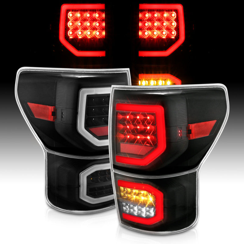 ANZO 311336 FITS: 2007-2013 Toyota Tundra LED Taillights Plank Style Black w/Clear Lens