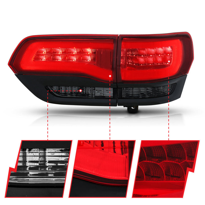 ANZO 311269 FITS: 2014-2016 Jeep Grand Cherokee LED Taillights Red/Smoke