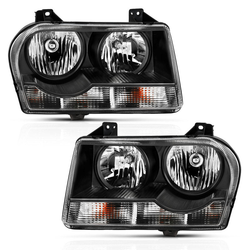 ANZO 121544 - FITS: 2005-2010 Chrysler 300 Crystal Headlight Black