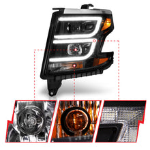 Load image into Gallery viewer, ANZO 111492 -  FITS: 2015-2020 Chevy Tahoe Projector Headlights Plank Style Black w/DRL