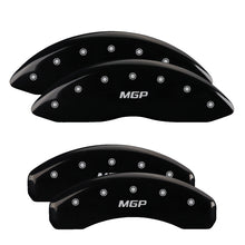 Load image into Gallery viewer, MGP 34015SDNLBK - 4 Caliper Covers Engraved Front &amp; Rear Denali Black finish silver ch