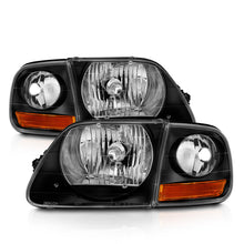 Load image into Gallery viewer, ANZO 111460 FITS 1997-2003 Ford F150 Crystal Headlight Black w/ Parking Light