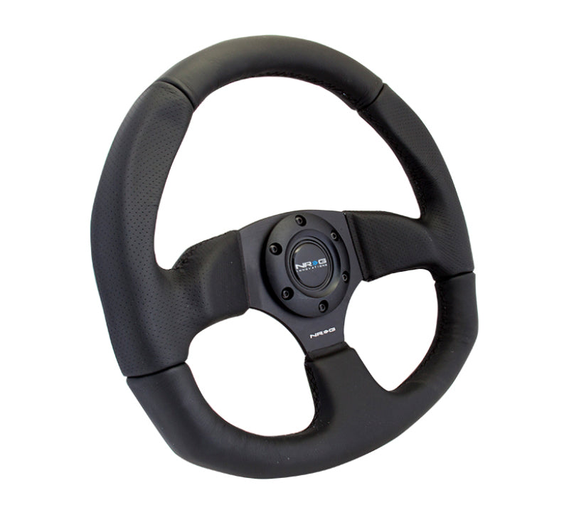NRG RST-009R - Reinforced Steering Wheel (320mm Horizontal / 330mm Vertical) Leather w/Black Stitching