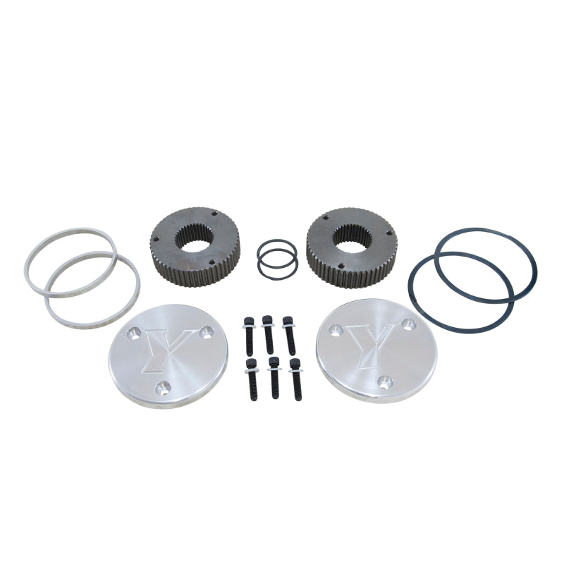 Yukon Gear & Axle YHC50005 - Gear Hardcore Drive Flange Kit For Dana 60 / 35 Spline Outer Stubs. Engraved Caps