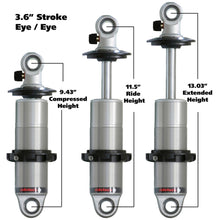 Load image into Gallery viewer, Ridetech HQ Series CoilOver Shock 3.6in Travel 2.5in Coil Eye/Eye Mounting 9.425inx13.025in